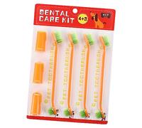WEKAMOS 1set Pet Toothbrush Double Cats Soft Finger Toothbrushes for Mouth Cleaning Promotes Healthy Teeth Gums