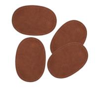WEKAMOS 2 Pairs Oval Elbow Patches with Prepunched for Easy Clothing Repair Smooth PU Leather Finish Applique Patches for Jackets Sweaters Shirts and Pants