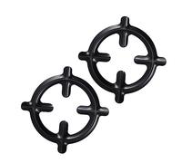 WEKAMOS 2 Pcs Black Iron Coffee Pot Racks for Gas Stove with Sturdy Structure and Stability, Easy to Use Kitchen Stand for Mocha Coffee Pots at Home Or Restaurant