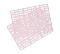 WEKAMOS 2 Pcs Pet Foot Mat for Rabbits and Animals Pink Plastic Pads with Fixed Tabs PVC Slip Cage Mats for Guinea Pigs Chinchillas and Puppies Easy Clean Gridded Design for Healthy Feet