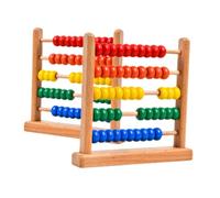 WEKAMOS 2 Pcs Wooden Abacus for Bead Counter Educational Math Learning Tool with Beech Wood Beads Preschool Counting Frame for Brain Development and Early Calculation Skills