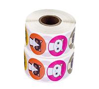 WEKAMOS 2 Rolls Cute Cat Sticker Labels with Strong Adhesive Round Decorative Gift Tags for Wrapping and Personal Items Creative Animal Decals for Gift Packing and Scrapbooking