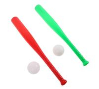 WEKAMOS 2 Sets Baseball Bat Outdoor Training for Lightweight Safe Plastic Bats Red and Green for Hand-eye Coordination and Motor Skill Development