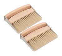 WEKAMOS 2 Sets Sweeping Countertop Brush and Dustpan for Desktop Small Cleaning Brush with Dust Storage and Lightweight Design for Computer Keyboard and Digital Products