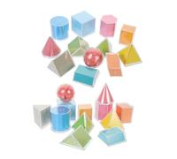 WEKAMOS 2 Sets Transparent Geometric Solids Manipulatives Colored Blocks for Learning Geometry Educational Building Tools for Elementary School Visualizing Shapes and Surface Area