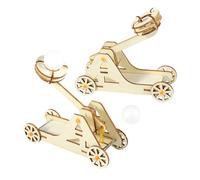 WEKAMOS 2 Sets Wooden Catapult Kit for DIY Trebuchet Stem Science Project Model Educational Physics Experiment for Creative Play Team Collaboration and Engineering History Learning