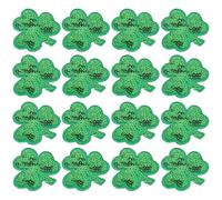 WEKAMOS 20 Pcs St Patrick’s Day Small Green Sequin Embroidered Shamrock DIY Clothes Patches with Adhesive Back for Holiday Decor and Craft Embellishments