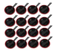 WEKAMOS 20 Sets Doll House Bowls and Chopsticks Pretend Play Food Bowls Ramen Cooking Kitchen Tableware Miniature Japanese Culture Fans Noodle with Chopsticks Black