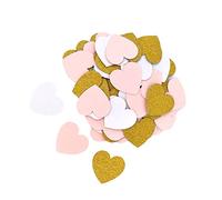 WEKAMOS 200PCS Love Heart Paper Confetti Set Cute Pink White Golden Decorations for Weddings Birthdays and Anniversaries Safe Material for Long Term Use