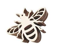 WEKAMOS 20pcs Bee Shape Wooden Pendants Hollow Out Wood Slices Craft Decor with Hanging for Home Office Room Decoration