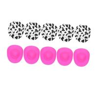 WEKAMOS 20pcs Mini Western Cowboy Hats for Dolls Small Plastic Party Hats in Pink and Black Cow Print DIY Craft Accessories for Doll Clothes Hair Decoration and Decor