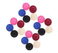 WEKAMOS 20pcs Miniature Doll Formal Hats DIY Decoration Accessories Cloth Dome Caps for Crafting Black White Red Blue