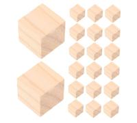 WEKAMOS 20pcs Montessori Wooden Blocks Small Unfinished Square Cubes for Preschool Educational Play DIY Craft Material Math Manipulatives Stacking Building Cubes