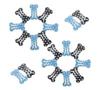 WEKAMOS 20Pcs Small Bone-Shaped Dog Hair Clips for Puppies and Cats, Black and Sky Blue Polka Dot Pet Grooming Hair Accessories for Decorative Hairstyles