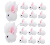 WEKAMOS 20pcs Soft Plush Mini Rabbits for DIY Crafts and Hair Accessories Cute Fluffy Rabbit Decorations Comfortable Touch White Bunny Miniatures for Home Decor and Crafting