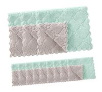 WEKAMOS 20pcs Thickened Absorbent Dish Towels for Kitchen Cleaning Lightweight Cloths for Wiping Hands Glassware and Surfaces Easy Drying Kitchen Rags in Green and Grey