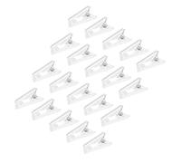 WEKAMOS 20Pcs Transparent Self Adhesive Id Badge Clips Plastic Spring Clamp for Office Trade Shows Wall Hanging Tiles Surfaces