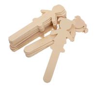 WEKAMOS 20PCS Wooden Boy Girl Cutouts for Art Supplies Sturdy Unfinished Craft Sticks for DIY Painting Decorating Educational Projects and Creative Ornaments