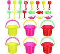 WEKAMOS 24pcs Mini Bucket Set Creative Sand Buckets for Beach Play Fun for Parent Interaction