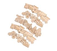 WEKAMOS 25pcs Unfinished Wood Car Helicopter UFO Excavator Cutouts Wood Vehicle Decor Craft