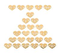 WEKAMOS 26Pcs 12Mm Gold Stainless Steel Heart Charms with Hollow A-Z Letters, Double Hole Pendants for Jewelry Making, DIY Bracelet and Necklace Crafts in Uk