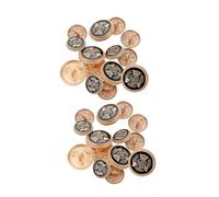 WEKAMOS 28pcs British Crown Metal Buttons Set for Coats Jackets Durable Sewing Accessories with Wheat Crown Design for DIY Clothing Crafts and Replacement Coat Buttons