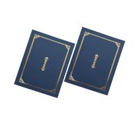 WEKAMOS 2pcs A4 Diploma Covers Certificate Holders with Foil Border Navy Graduation Document Folders for Award Certificates Bachelors Degree and Wedding Protectors