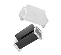 WEKAMOS 2pcs Acrylic Business Card Holder Sturdy and Elegant Display Stand for Office Compact Storage for Business Cards Labels and Small Tags for Desk Organization