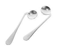 WEKAMOS 2Pcs Adaptive Feeding Spoons for Elderly and Disabled Adults Non Slip Compact Utensils with Curved Handle for Left Hand Use Durable Household Cutlery