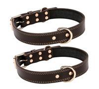 WEKAMOS 2pcs Adjustable Leather Small Pet Collar with Metal Buckle and D-ring for Puppies and Cats Comfortable Soft Wide Dog Collar for Growing Pets Secure and Stylish Accessory for