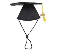 WEKAMOS 2pcs Adjustable Pet Graduation Caps with Tassel Lightweight Dog and Cat Graduation Hats for Puppy Dress Up Comfortable Fit for Festival and Photo Props Black Academic Style