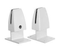 WEKAMOS 2Pcs Aluminum Alloy Adjustable Desk Partition Clamps for Glass or Wood Screens, White T-Shaped Divider Stand Brackets for Office and Study Desk Privacy Support