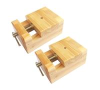 WEKAMOS 2pcs Bench Clamp Pine Wood Seal Bed Vise for Stone Engraving and Stamp Crafting Ergonomic Table Clamp Holder for Professional and Hobby Workspaces Beige
