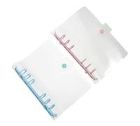 WEKAMOS 2pcs Binder Covers Transparent Document Folder Notebook Shells for Office File Organization Portable File Holder with Sky Blue and Pink Refillable Notebook Accessories