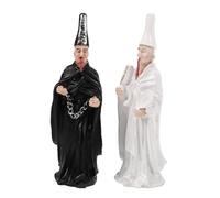 WEKAMOS 2Pcs Black and White Resin Death Figurines for Sand Tray Therapy Unique Horror Decoration for Psychological Counseling and Creative Play