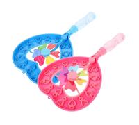 WEKAMOS 2pcs Cartoon Pinwheel Bubble Wands for Outdoor Fun Giant Bubble Maker Educational for Childrens Active Play and Social Skills Development