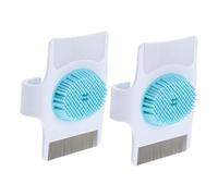 WEKAMOS 2pcs Cat Grooming Tool with Ergonomic Grip Multi-function Pet Comb for Gentle Hair Removal Flea and Dirt Cleaning Suitable for Indoor and Long-haired Cats