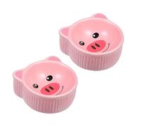 WEKAMOS 2pcs Ceramic Hamster Bowls Smooth Food Storage Containers for Pets Safe Non Toxic Feeding Dish for Chinchilla and Rodents Easy to Clean and Pet Accessory