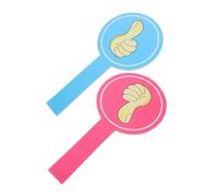 WEKAMOS 2pcs Classroom Voting Paddles Large Visible Yes No Hand Signs for Teacher-student Feedback Interaction Tools with Blue Thumbs Up and Pink Thumbs Down for Teaching and Judging