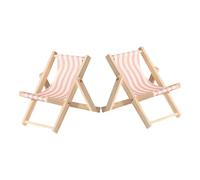WEKAMOS 2pcs Cute Miniature Wooden Beach Chair Cell Phone Stand Foldable Portable Phone Holder with Stable Base Lightweight Desk Decor for Office Bedroom and Travel Use