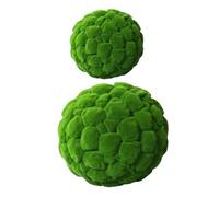 WEKAMOS 2pcs Decorative Balls Faux Green Grass Indoor Ornaments Simulated Flocking Material Durable Bonsai Decor for Living Room Bedroom Garden Wedding Display