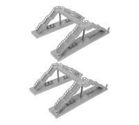 WEKAMOS 2pcs DIY Plastic Footbridge Model for Railway Scenery Grey Mini Overhead Pedestrian Bridge Components Easy Assembly Compact Design for Sand Table and Diorama Decoration