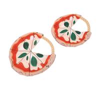 WEKAMOS 2pcs Dog Flying Discs Cotton Rope Pizza Shape Soft Chew for Outdoor Training Fetch Interactive Play Safe for Puppies and Dogs