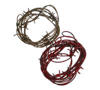 WEKAMOS 2pcs Fake Rusted Barbed Wire Halloween Decoration with Thorny Design for Haunted Houses Cowboy Party Props Reusable Spooky Adornment
