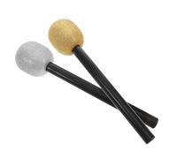 WEKAMOS 2pcs Glitter Fake Microphone Prop Halloween Singing Lightweight Plastic Party Costume Accessory for Balls Bar Performances and Group Duets