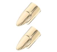 WEKAMOS 2pcs Gold Metal Finger Nail Tip Adjustable Punk Opening Nail Charms Style Stackable Fingernail Jewelry for Women Manicure and Costume