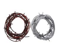WEKAMOS 2pcs Halloween Barbed Wire Decoration Realistic Pe Flexible Prop for Haunted House Escape Room Indoor Party Enhances Spooky Atmosphere