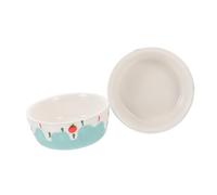 WEKAMOS 2pcs Hamster Food Bowl Ceramic Anti-spill Deepened Small Animal Feeding Dish for Hamster Rabbit Chinchilla, Blue and Purple Small Size