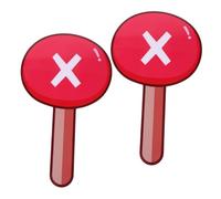 WEKAMOS 2Pcs Handheld Voting Paddle Double-Sided Classroom Answer Board PVC Tempered Laminate Judging Tool for True False Quiz Games