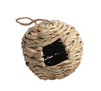 WEKAMOS 2Pcs Handwoven Straw Bird Nest Round Shape Natural Birdhouse for Birds Shelter for Finches Bluebirds and Sparrows Outdoor Garden Decor
